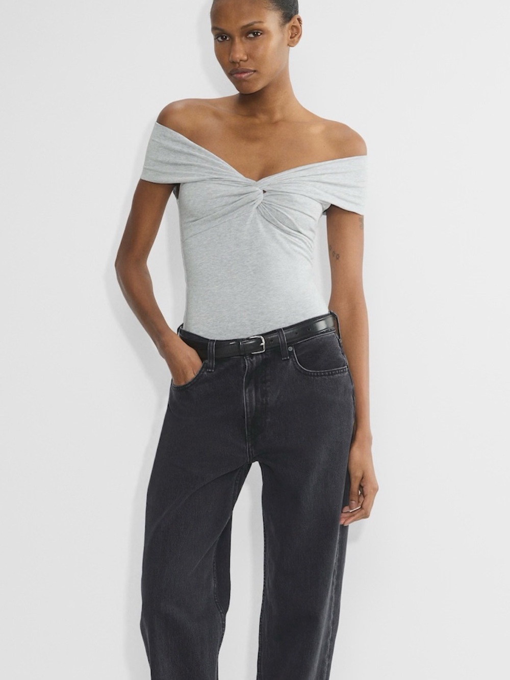 Aritzia Gray Twist-Front Tank Top - Picture 3 of 10